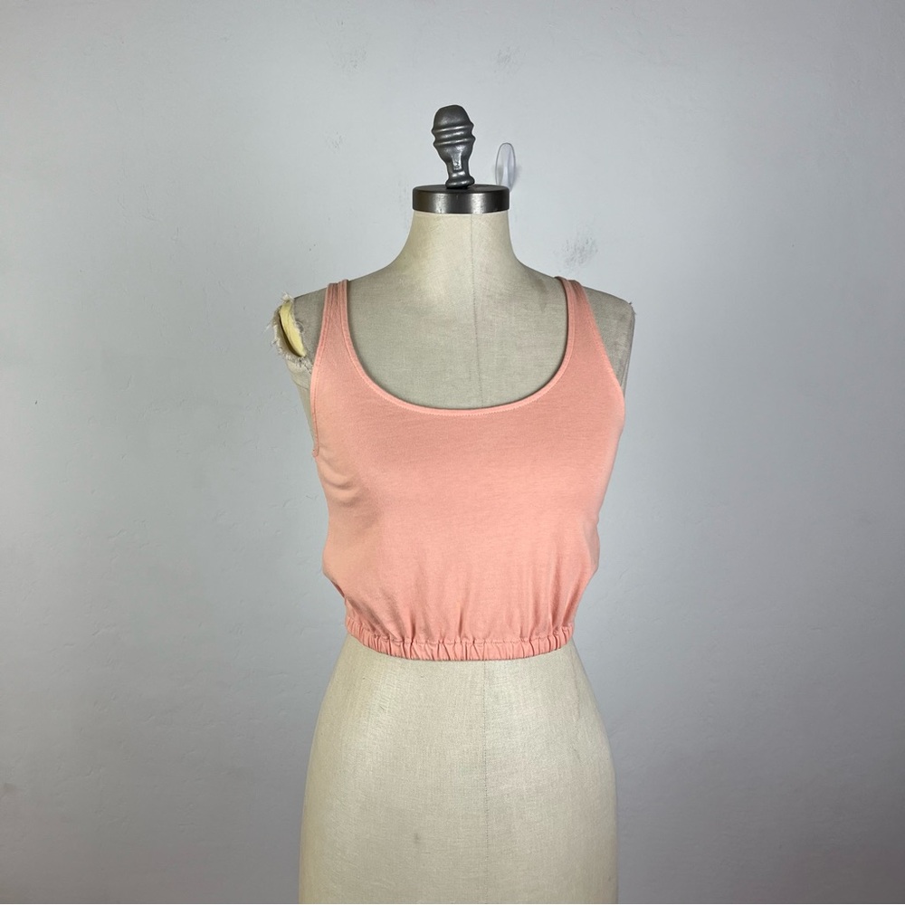 Aritzia Wilfred Peach Crop Tank Top